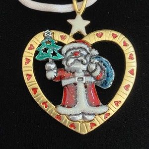 Vintage AJMC Santa Clause St. Nick Kris Kringle Christmas Necklace 14" Cord